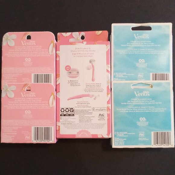 WOMEN'S VENUS COMFORTGLIDER RAZOR HANDLE KIT WHITE TEA SCENTED AND 26 CARTRIDGES - Picture 2 of 9